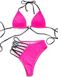 Vigorshely Sexy High Waist Swimwear Women String Bikini Set 2026 Halter Swimsuit Female Brazilian Biquini Bathing Suit Swim Wear