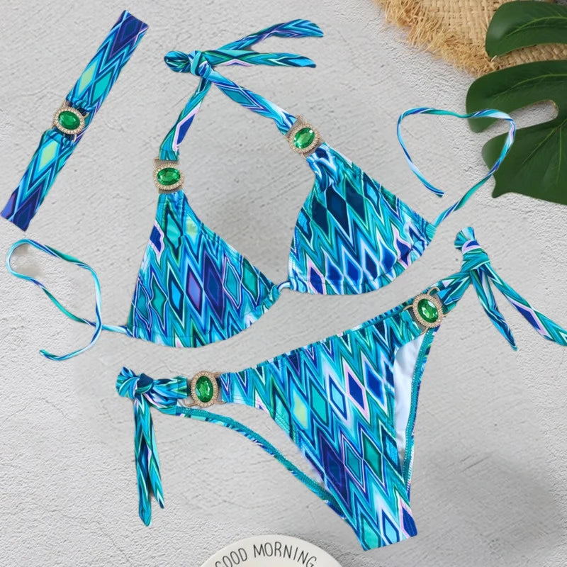Sexy Bikinis 2026 Swimsuits with Rhinestones Women'S Swimwear Female Push up Bikini Beach Swim Wear Bathing Suits Pool Bather