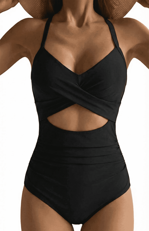 Elevate Your Beach Style with Our Women's One-Piece Tummy Control Swimsuit - Flattering Cutout Design & High-Waisted Comfort